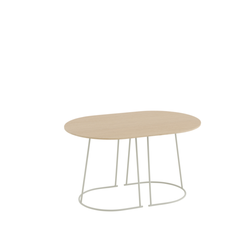Airy Coffee Table Small in Oak Veneer & Off White