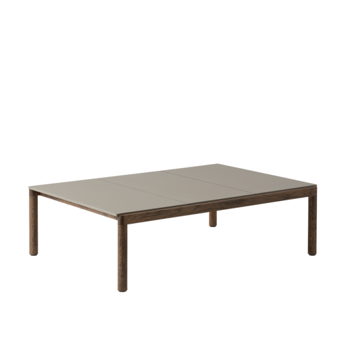 Packshot image of Muuto Couple Coffee Table - 120x84x35 - 3 Plain Taupe/Dark Oiled