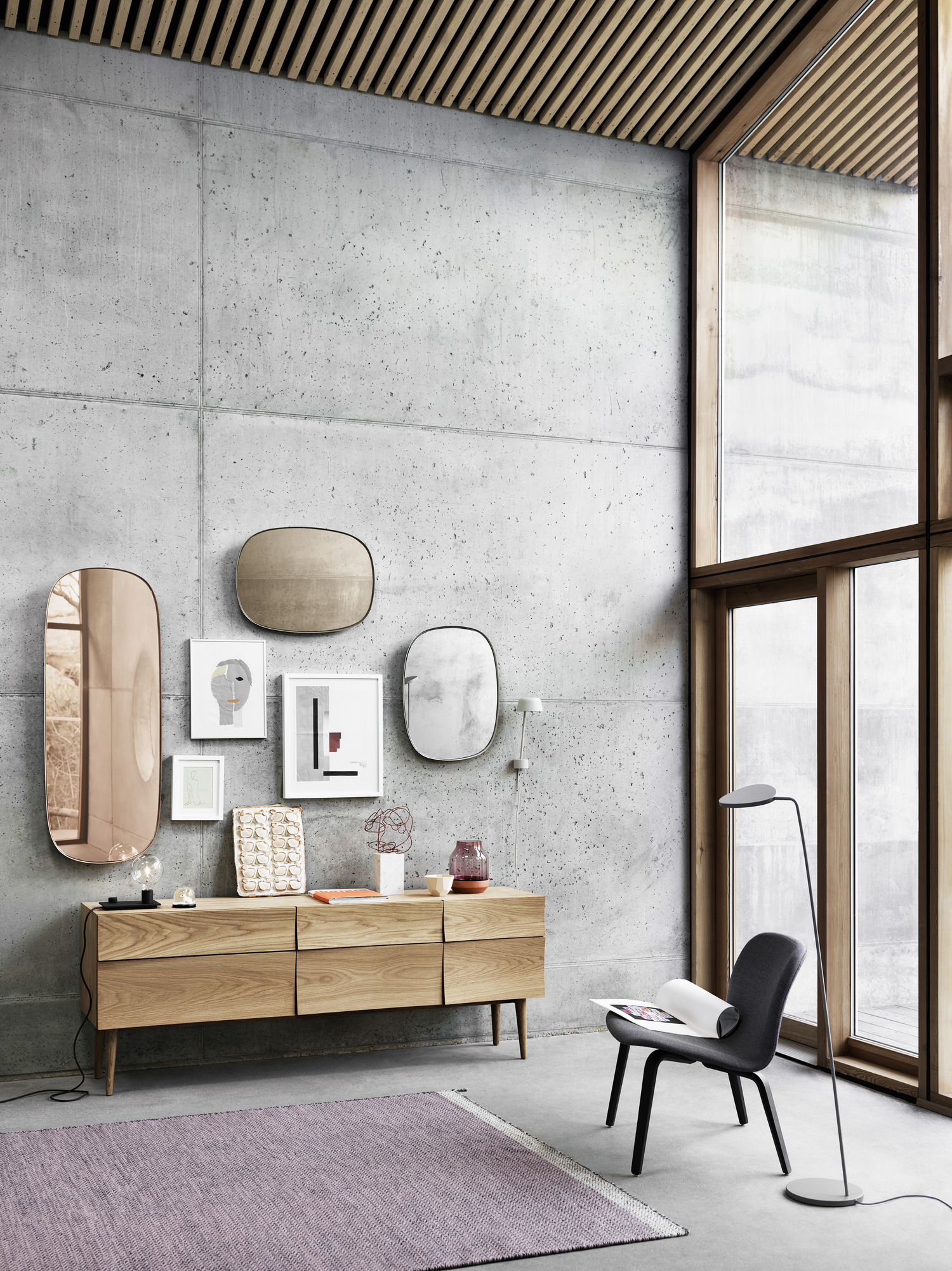 Muuto - Framed Mirror - Mirror - Large - Rose/Rose