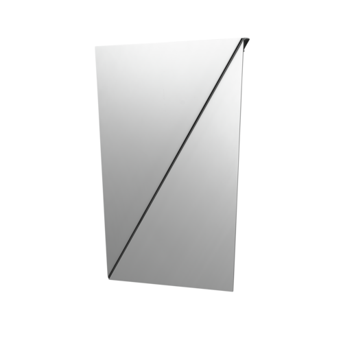 Gaze Mirror 50x30 cm in Polished Steel Angle