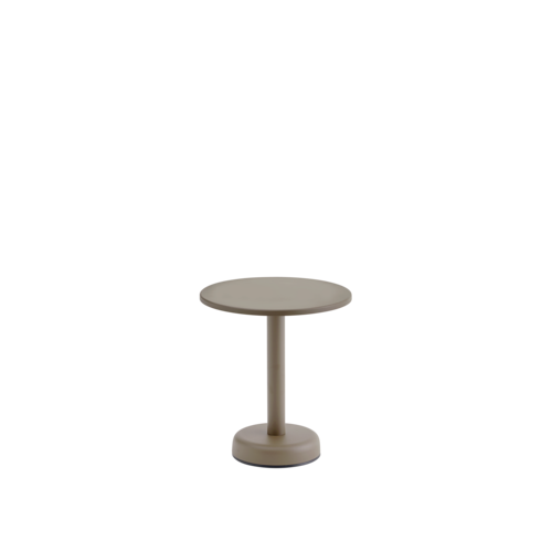 Linear Steel Coffee Table Ø42 & H47 in Taupe