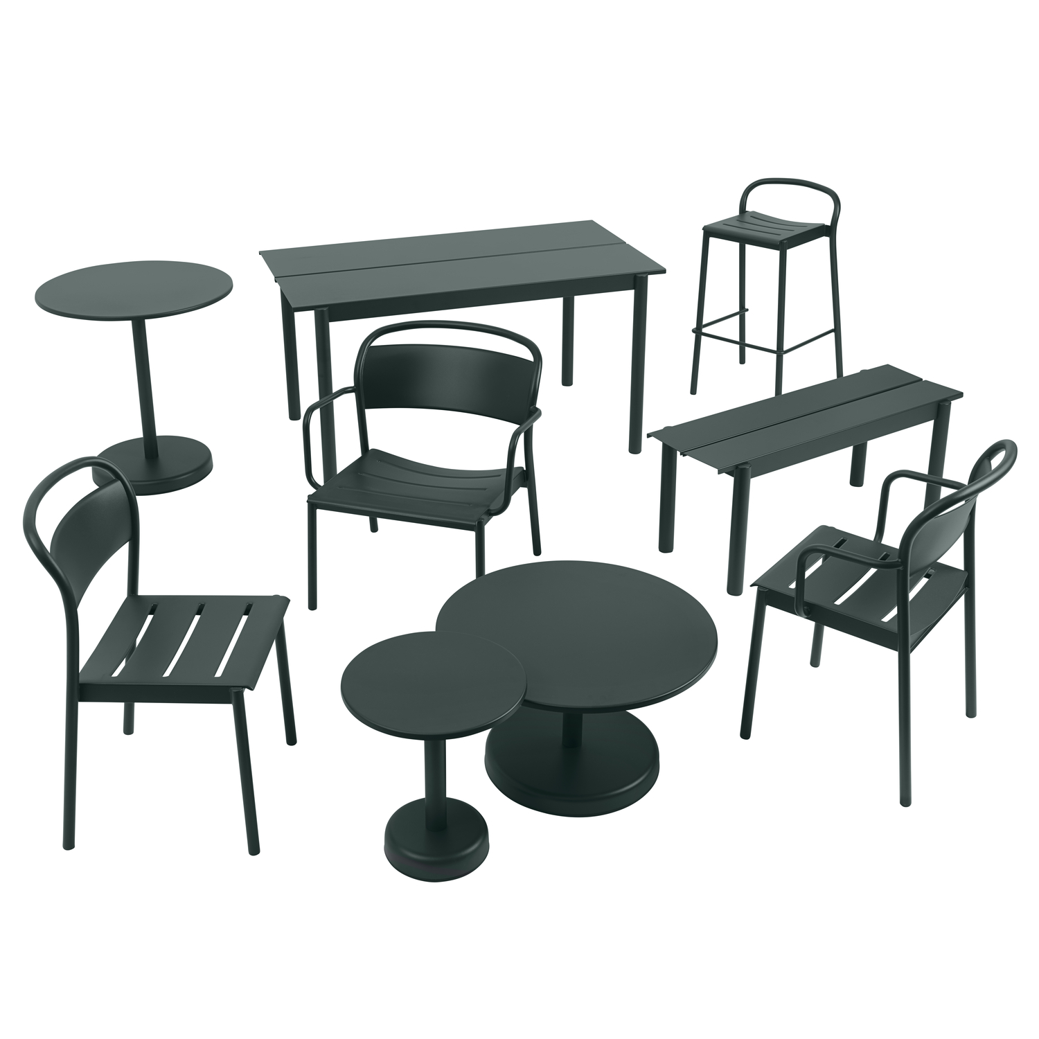 ★ MUUTO★ Titanium Glass XLAB 04 C2 MUX4C2 Linear Steel Coffee Table | Elegant and modern outdoor design