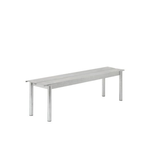 Linear Steel Bench 170 cm in Warm Galvanized Steel