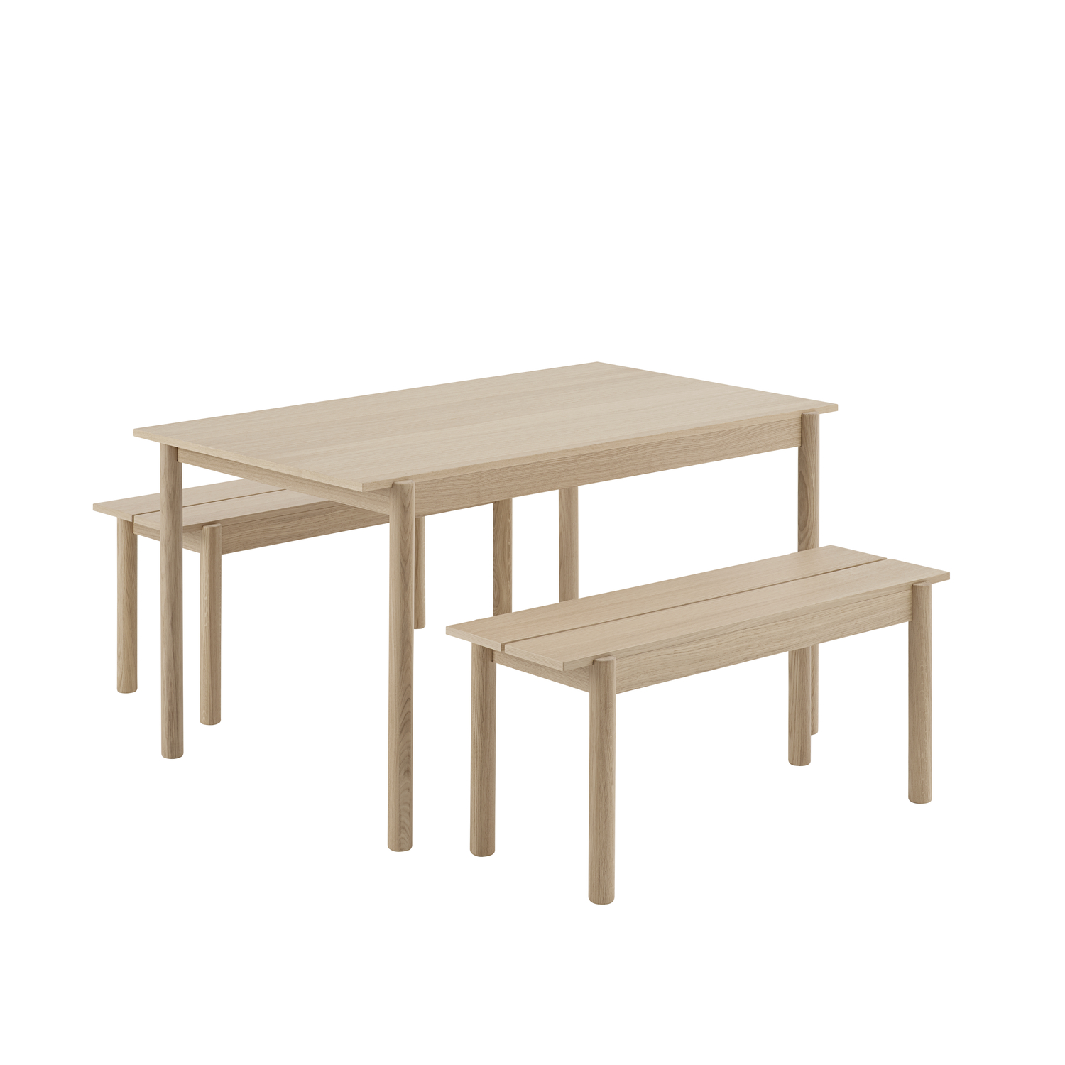 Linear Wood Bench Scandinavian materiality