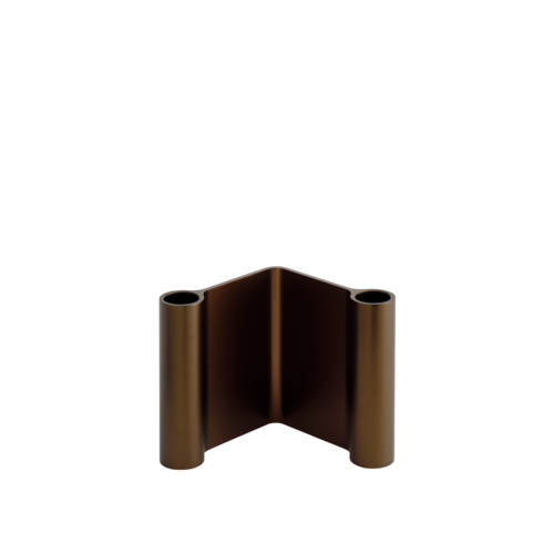 Pair Candleholder H11 cm in Brown