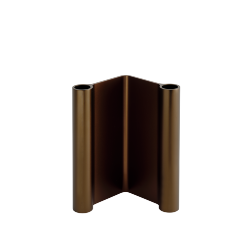 Pair Candleholder H18 cm in Brown